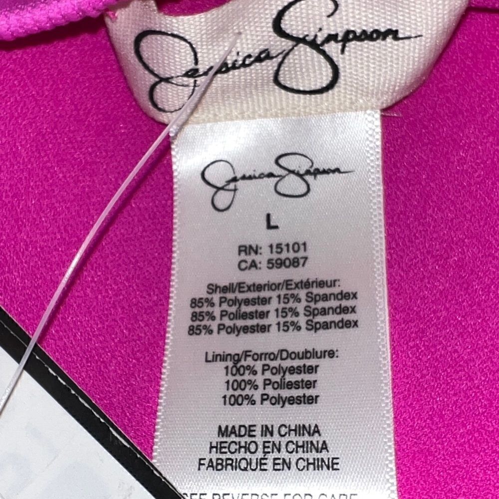 Jessica Simpson Ribbed Bikini Top Purple Retro Women's Large NWT - Picture 7 of 8
